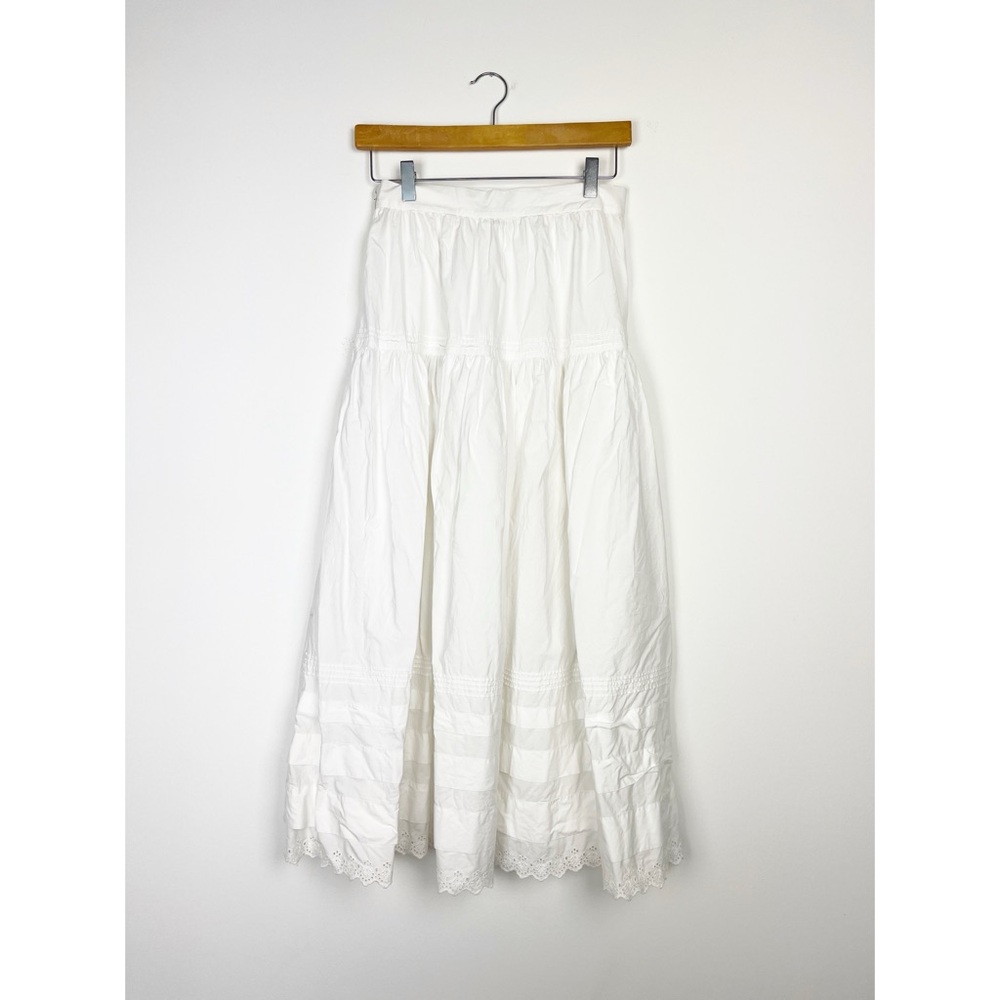 Doen White Salt Sebastiane Tiered Midi Maxi cotton petticoat S small Skirt - Picture 5 of 8
